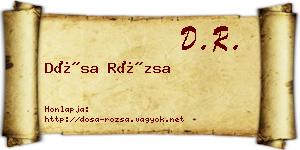 Dósa Rózsa névjegykártya