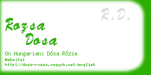 rozsa dosa business card